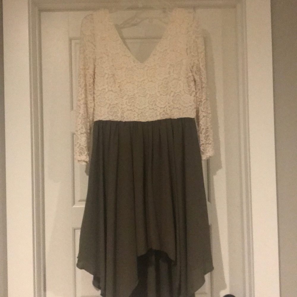Lace and green dress